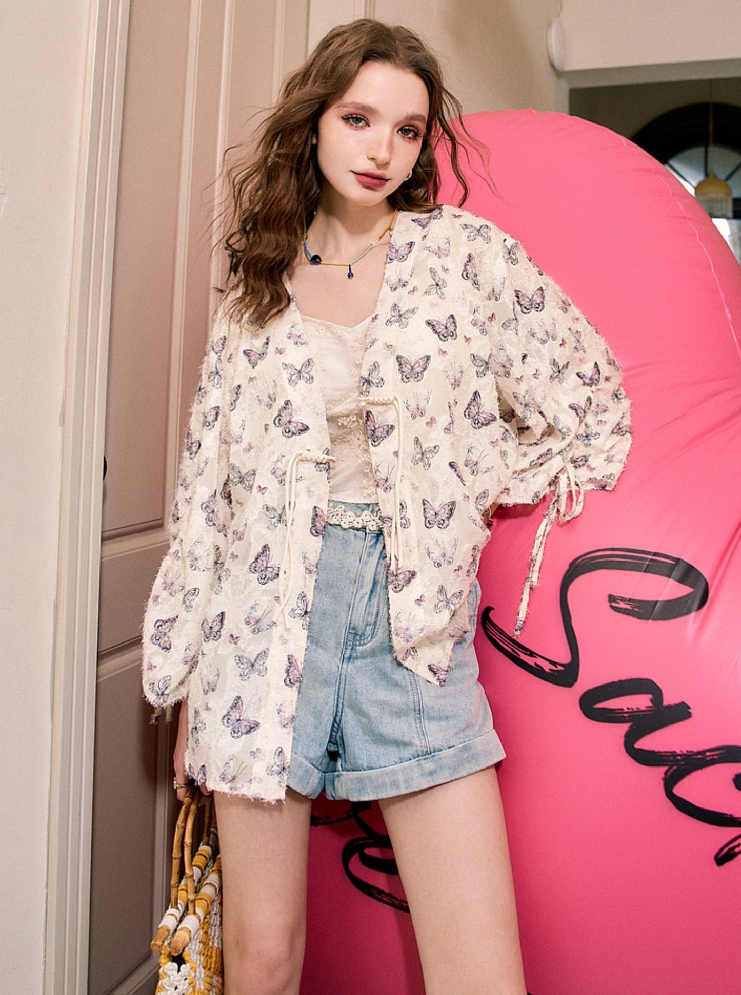 Chinese Style Full Print Chiffon Shirt