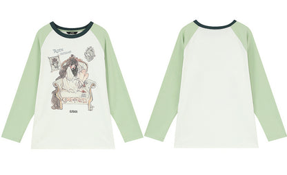 Contrast Raglan Sleeve T-Shirt