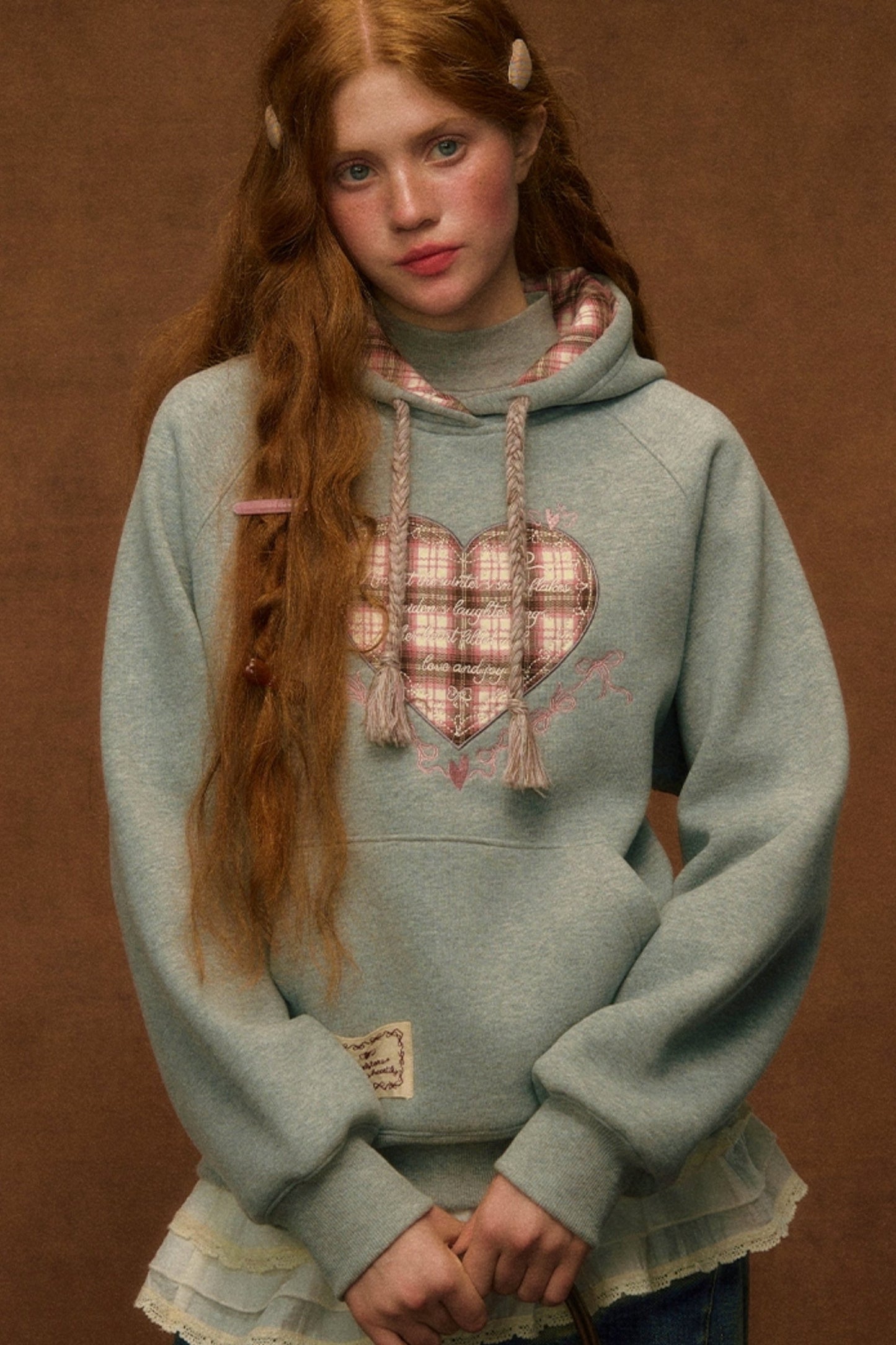 Embroidered Fleece Hooded Sweatshirt