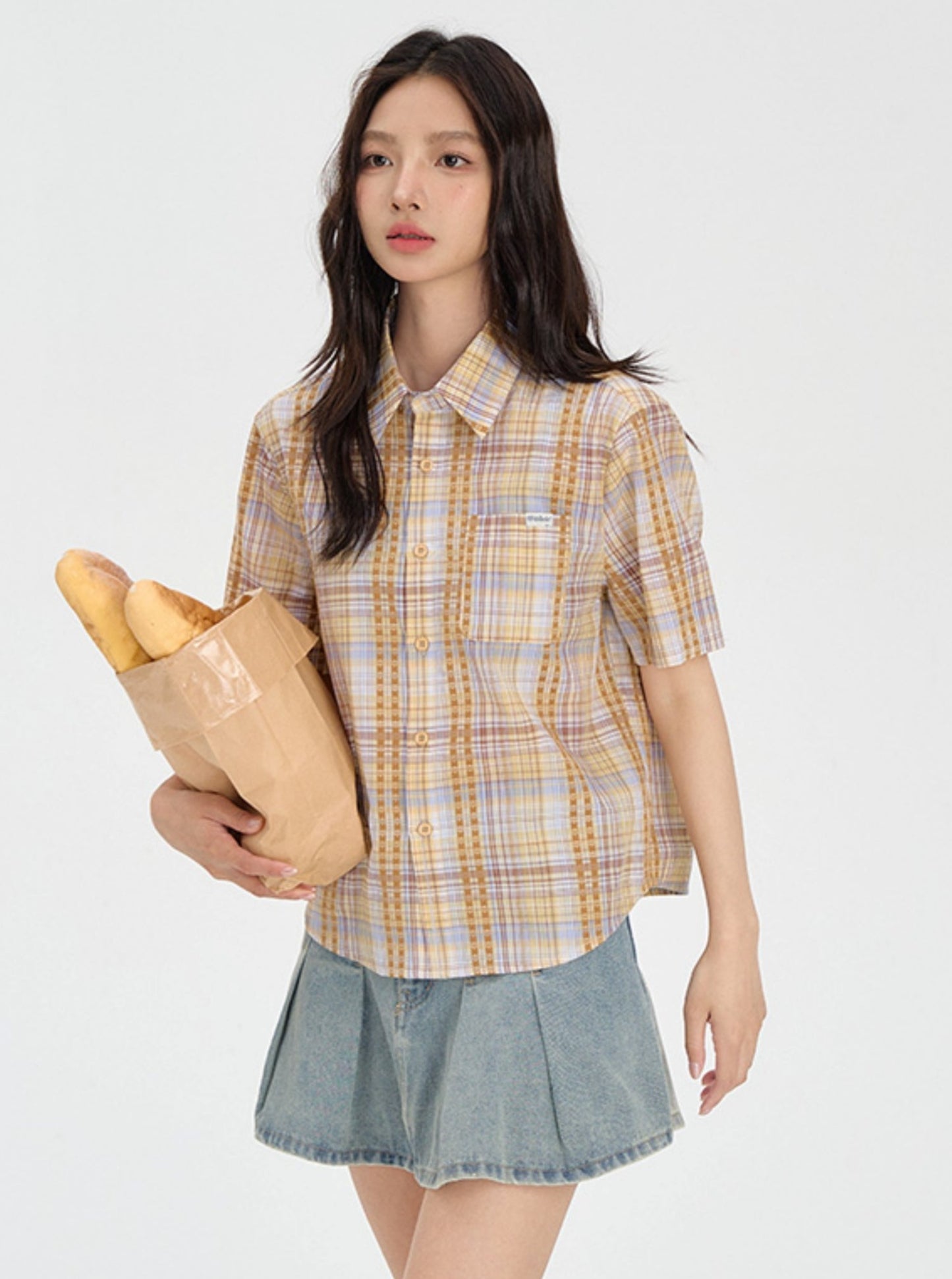 Embroidered Check Summer Shirt