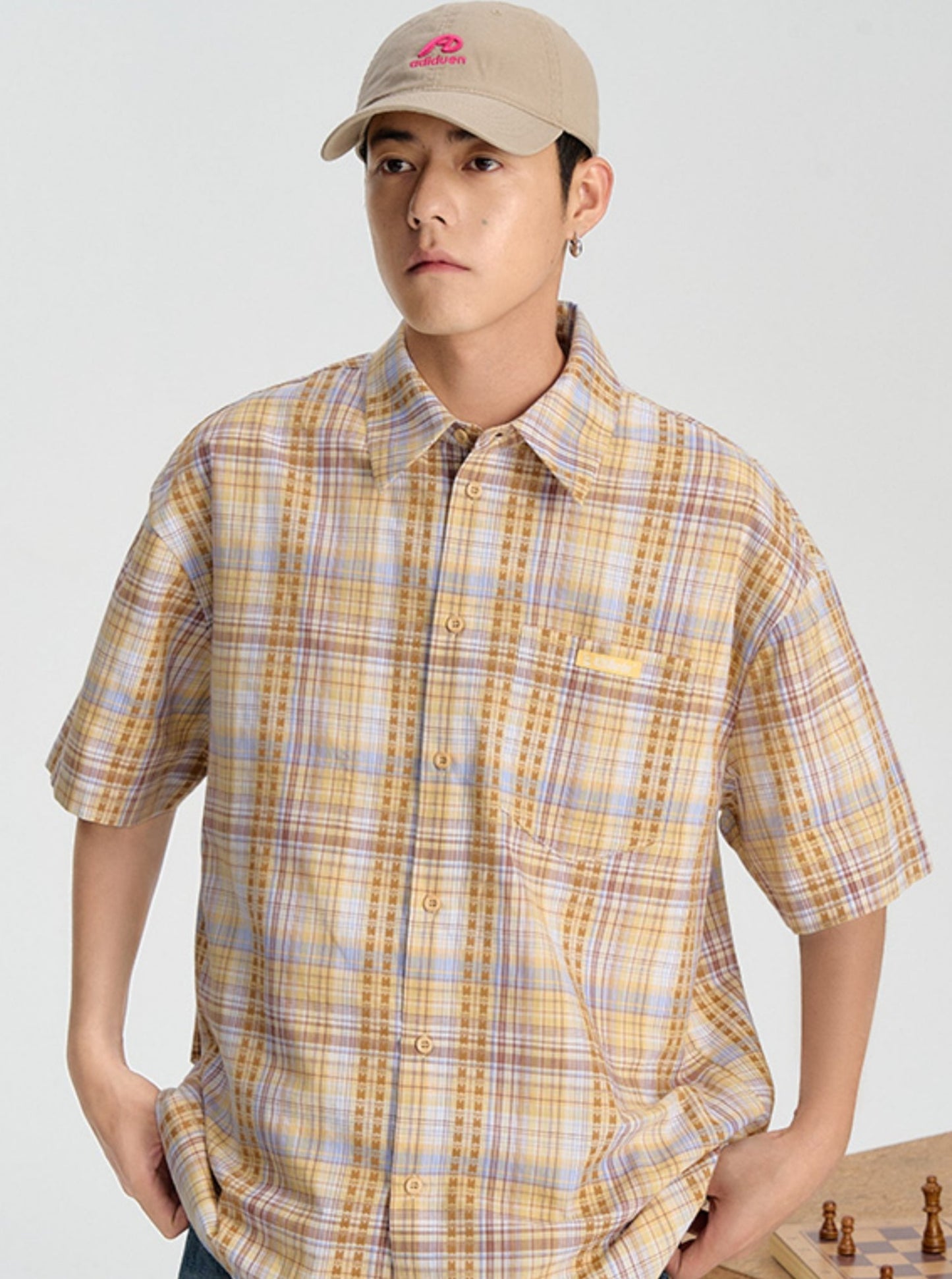 Embroidered Checked Summer Shirt