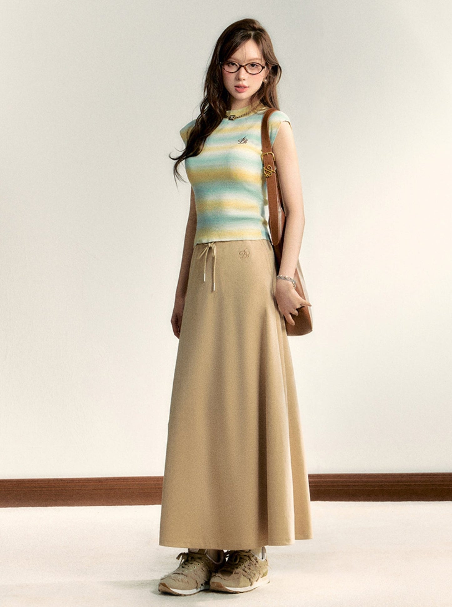 Original Basic Solid Color Knit Skirt
