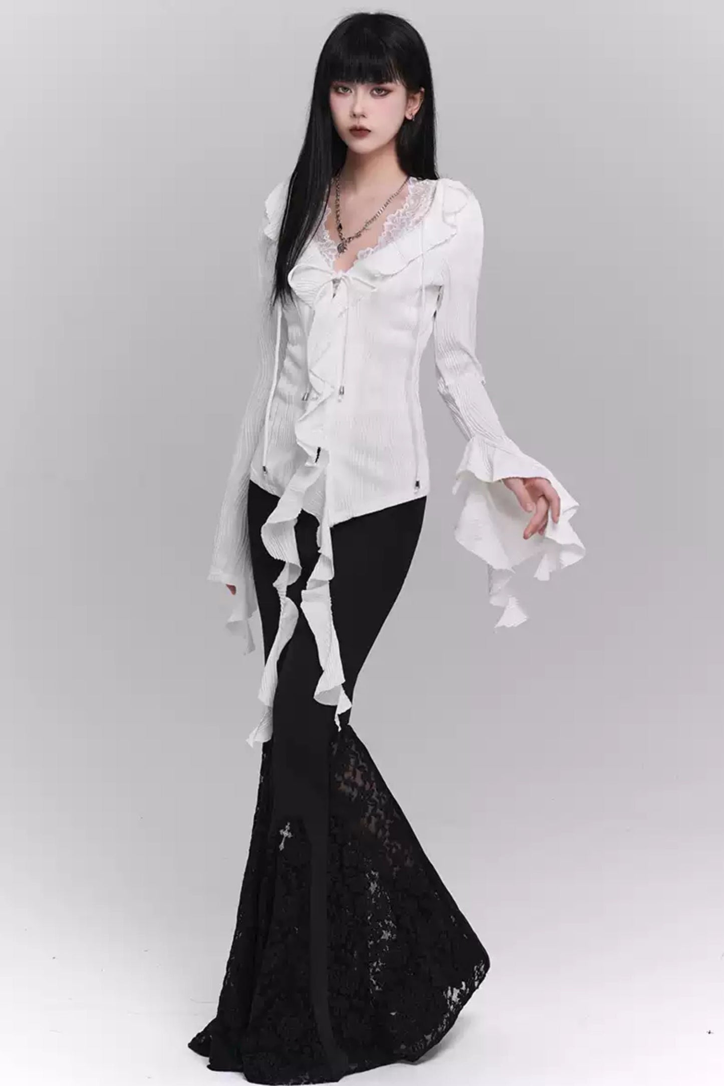 Ghost Girl Korean White Shirt Design Top