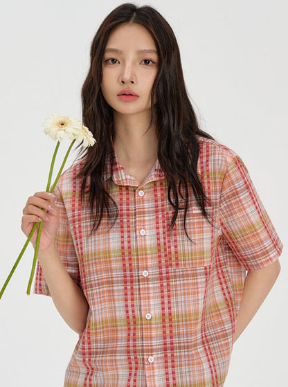 Embroidered Check Summer Shirt