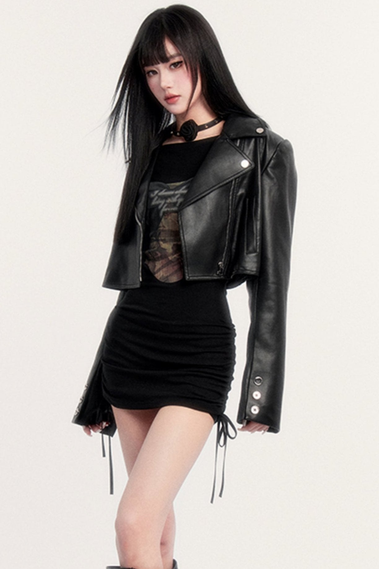 Luxury Black Short Leather Jacket