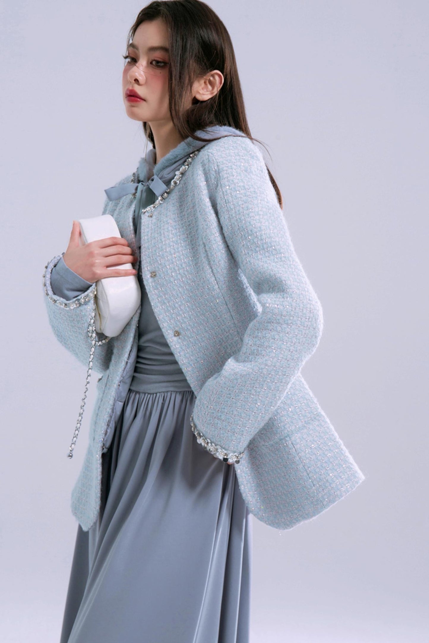 Robe à capuche bleu-gris Taylor 