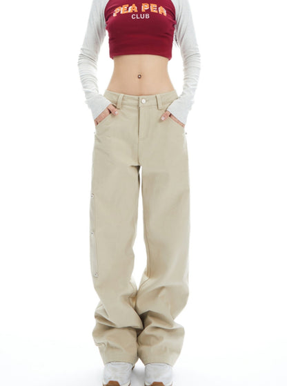 Niche Stud Straight Leg Casual Pants