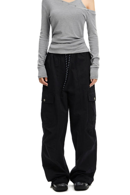 Drawstring Slim Cargo Pants