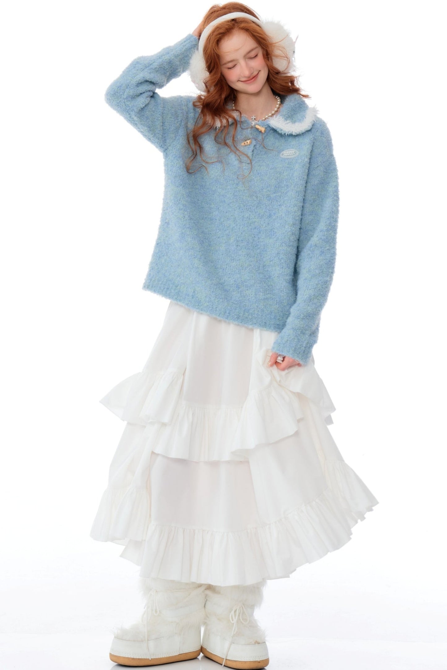 Soft Loose Polo Doll Collar Sweater