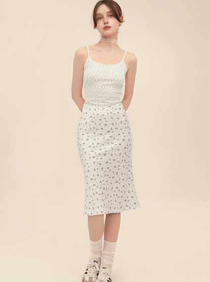 Pastoral Floral Straight Skirt