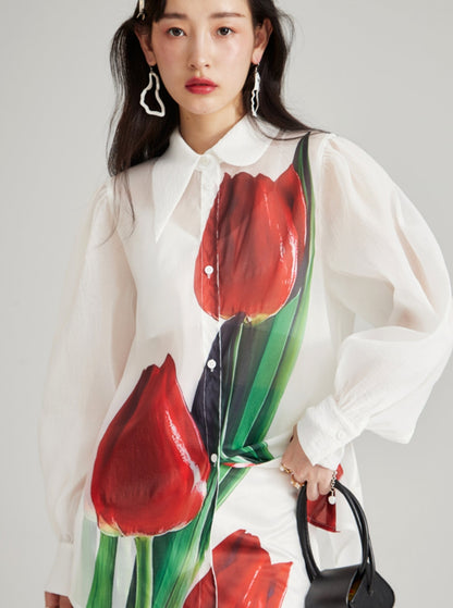 vintage semi-sheer pre-fall shirt