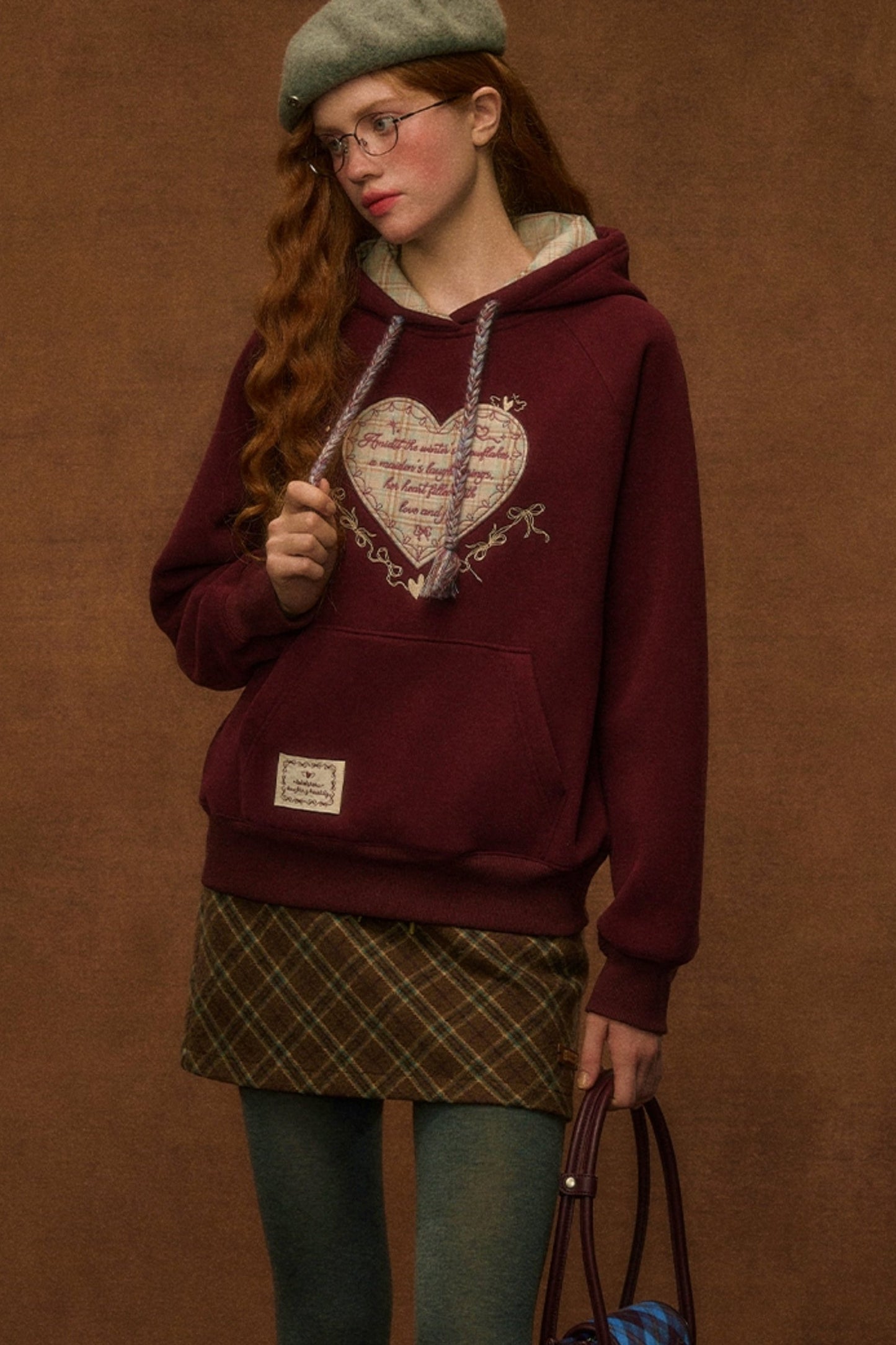 Embroidered Fleece Hooded Sweatshirt