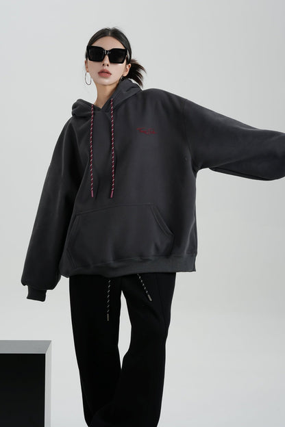 Hooded Mid-Length Fleece Sweatshirt