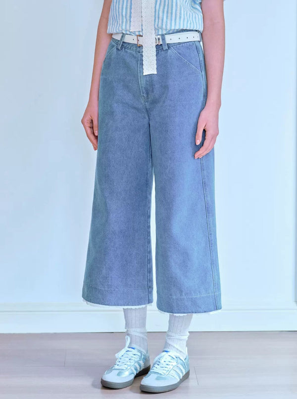 Lace Hem 9-inch Pants