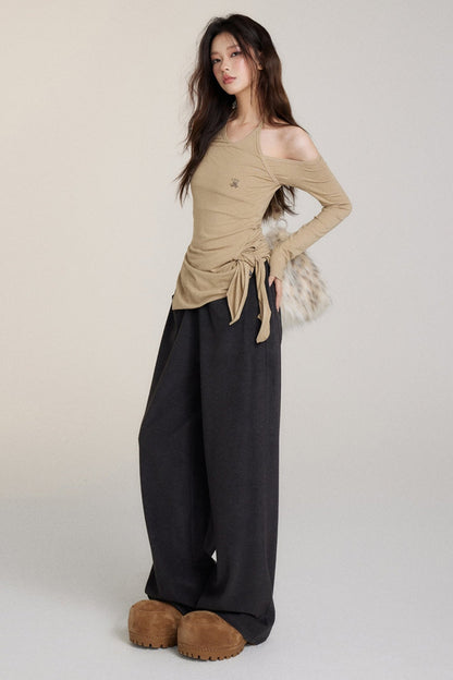 Velvet Large Pocket Straight Leg Pants