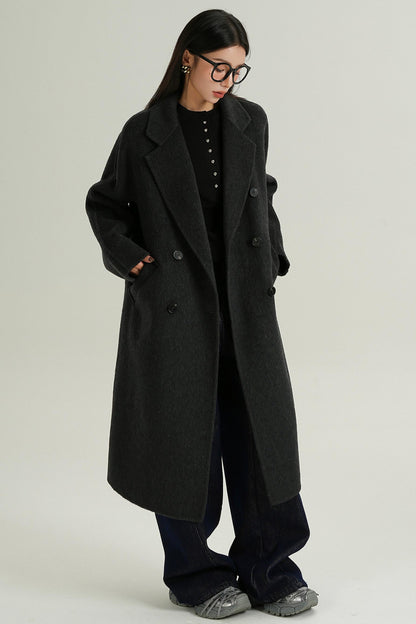 Double-Breasted Wool Suit Coat