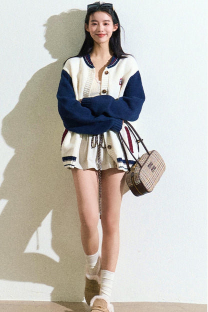 Logo Label Baseball Loose Jacket