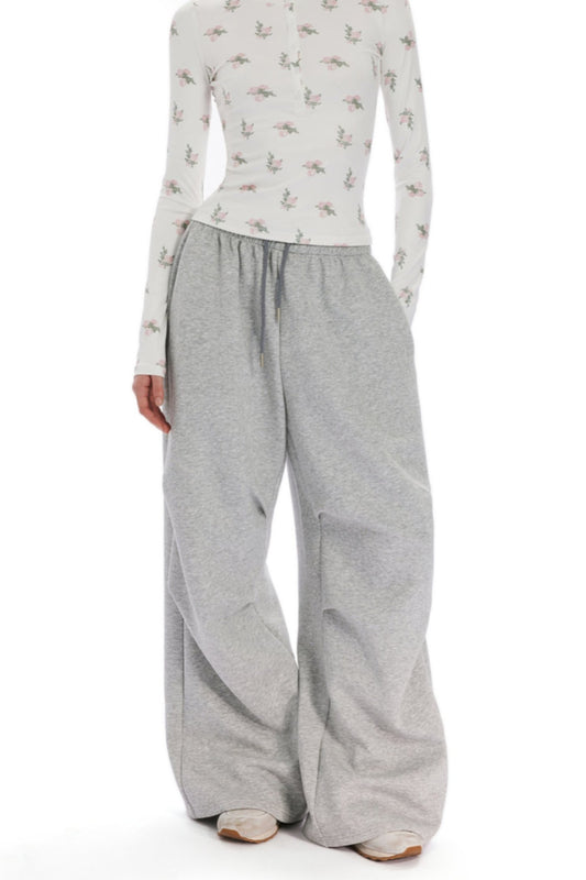 Lockere graue Sweatpants mit Kordelzug 