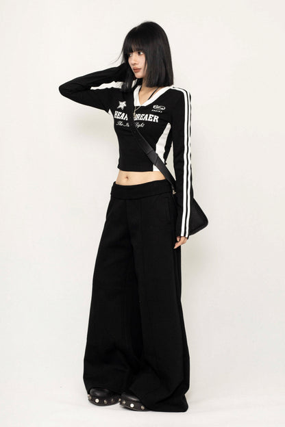 Loose Wide-Leg Drapy Casual Pants