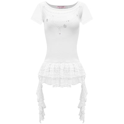 Vintage Chain Pleated Tee