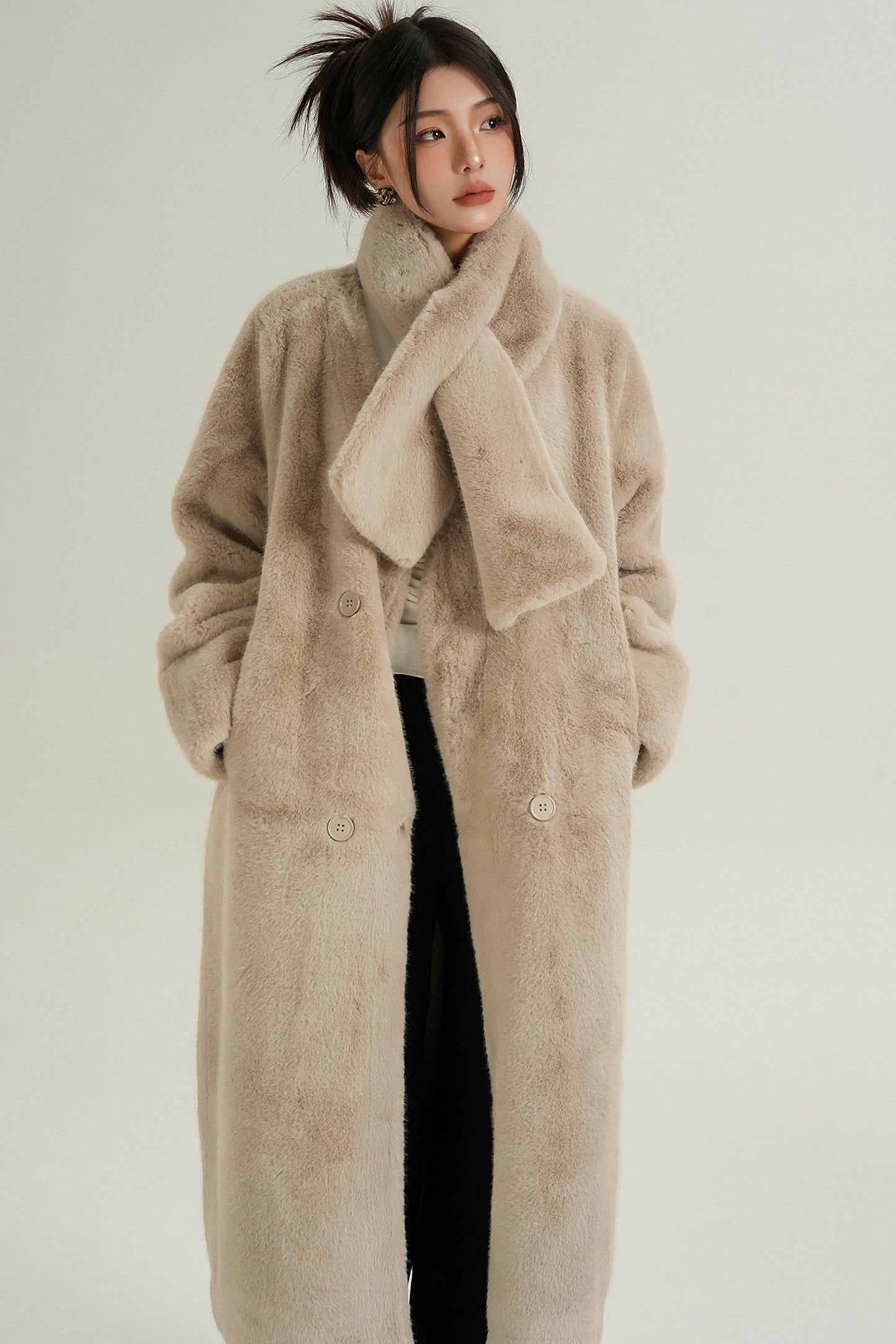 Luxury Fur Mid-Length Coat