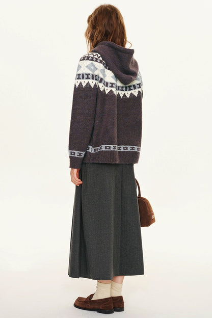 Fair Isle Varsity Knit Cardigan