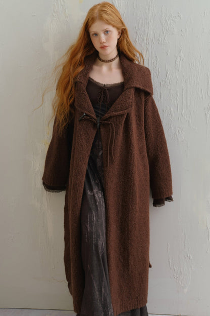 Wool Lapel Long Cardigan Jacket