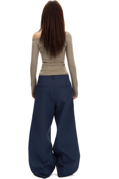 Curved Scimitar Wide-leg Trousers