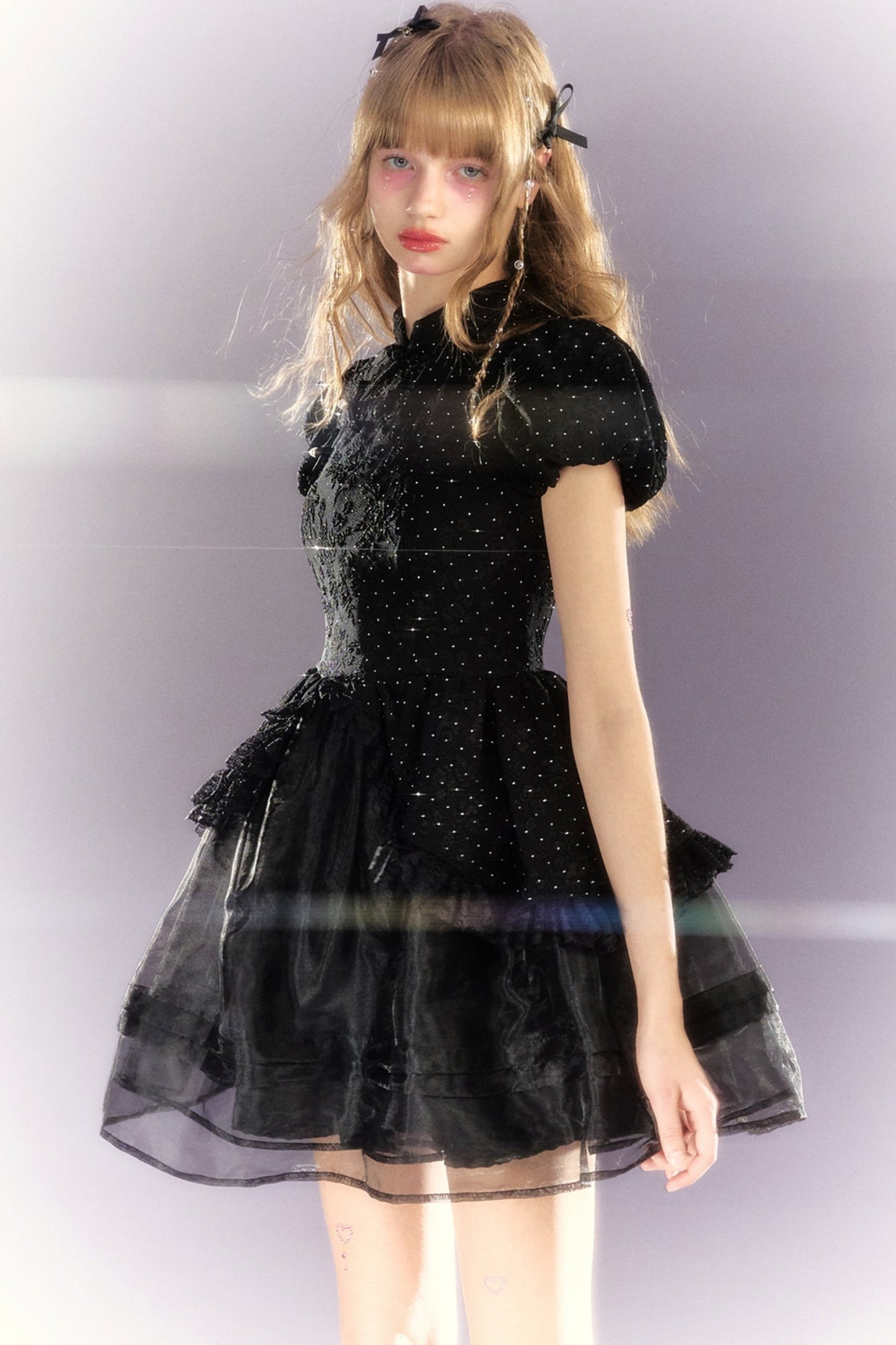 Black Glitter Scorching Night Dress