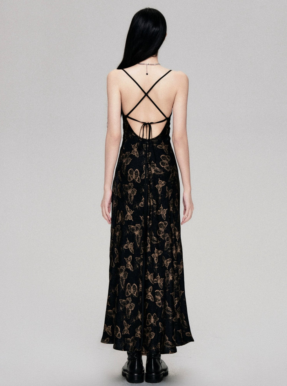 New Chinese Style Butterfly Print Sundress - Yin 蝶吟