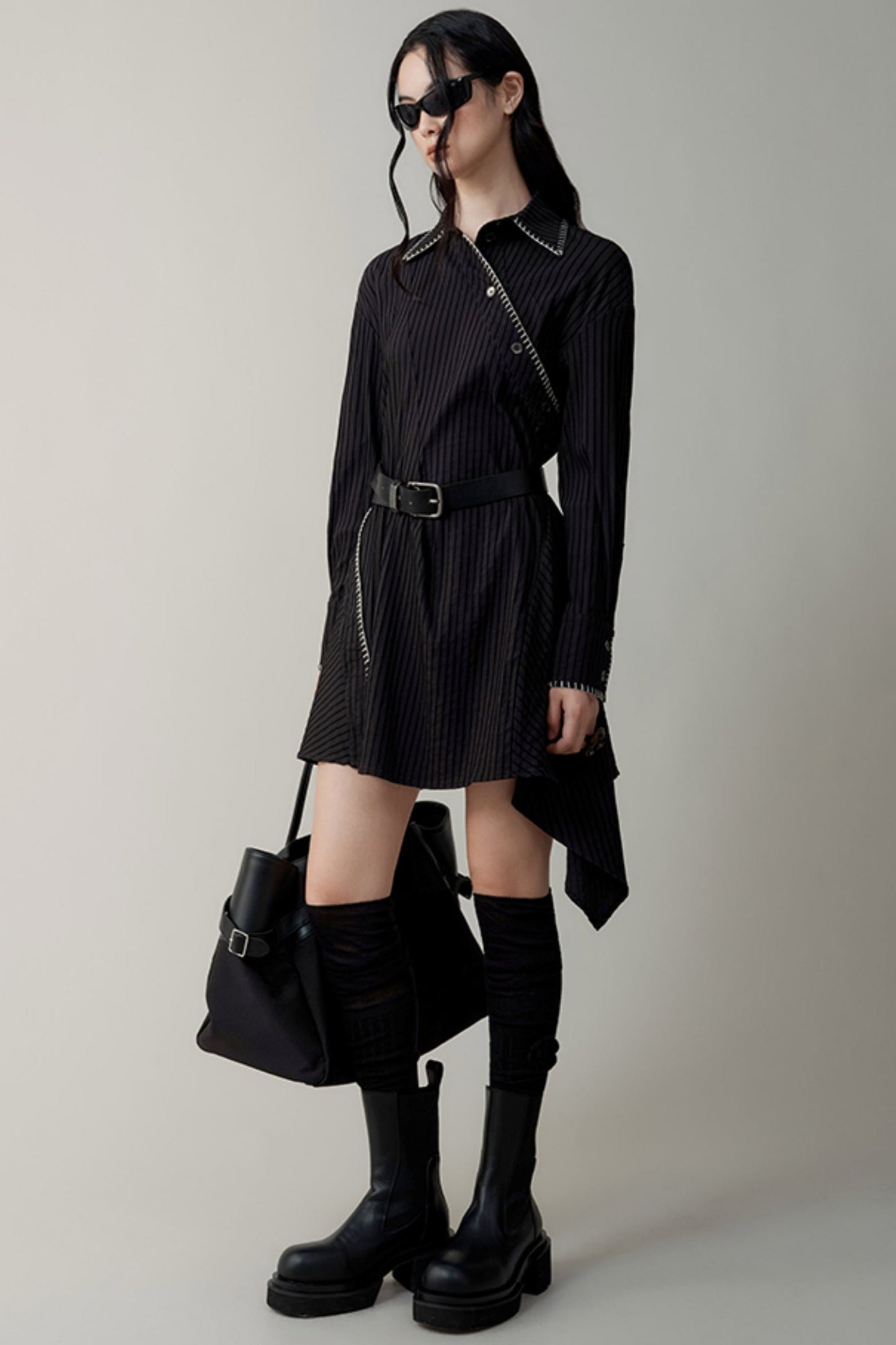 Asymmetrical Deconstructed Shirt Dress