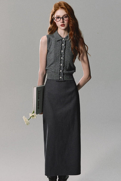 Starry Sky Gray Long Skirt