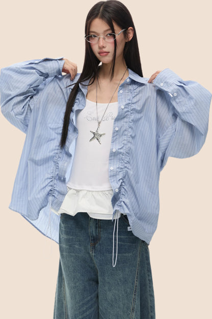 Loose Fit Gathered Shoulder Shirt