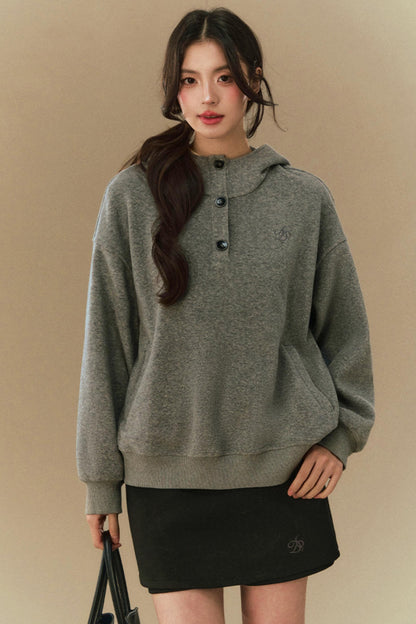 Loose Hooded Pullover Sweater 