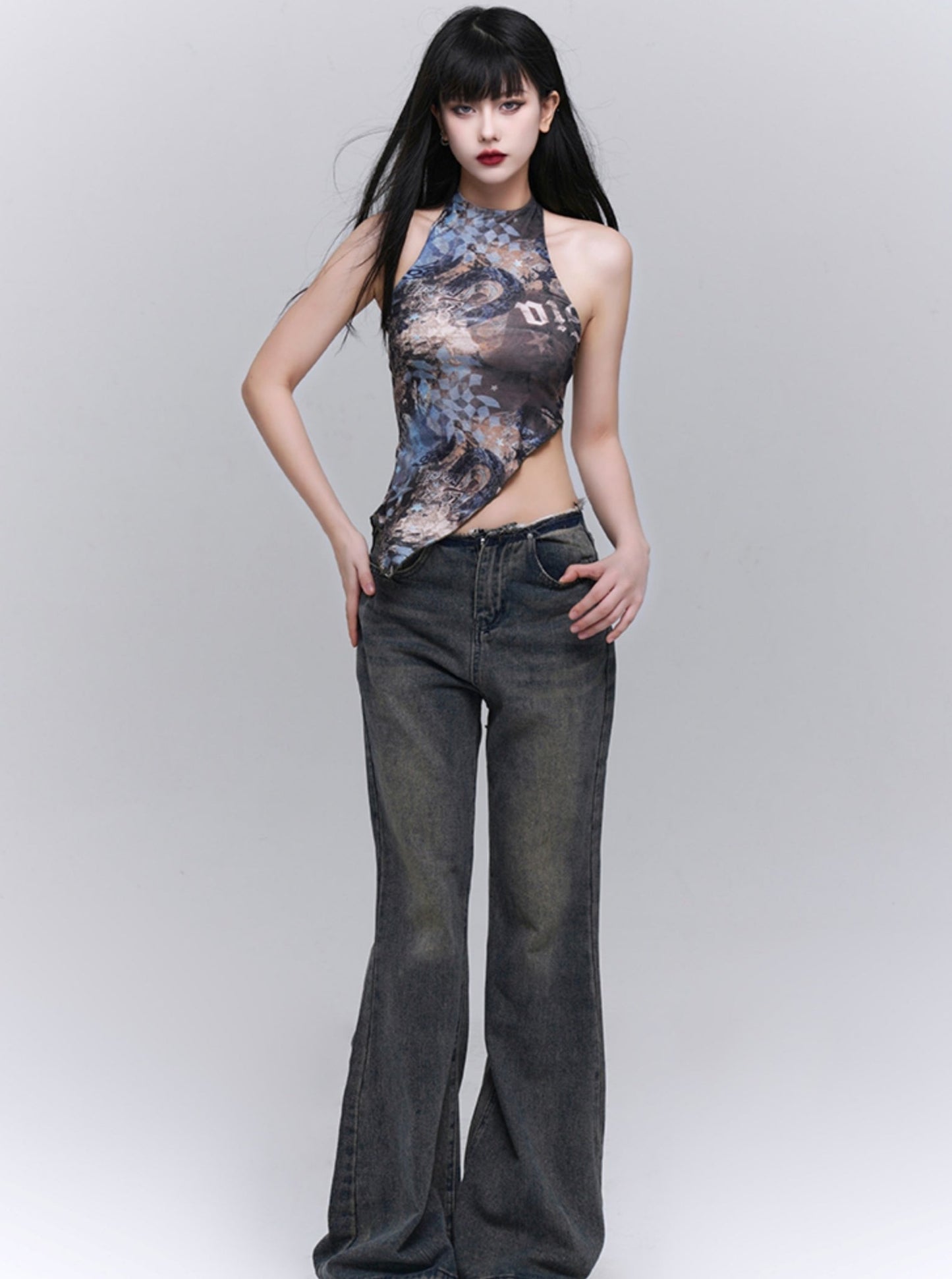 Ghost Girl LadyGhost American Bootcut Jeans Women's 2024 New Music Festival Wear Hot Girl Style