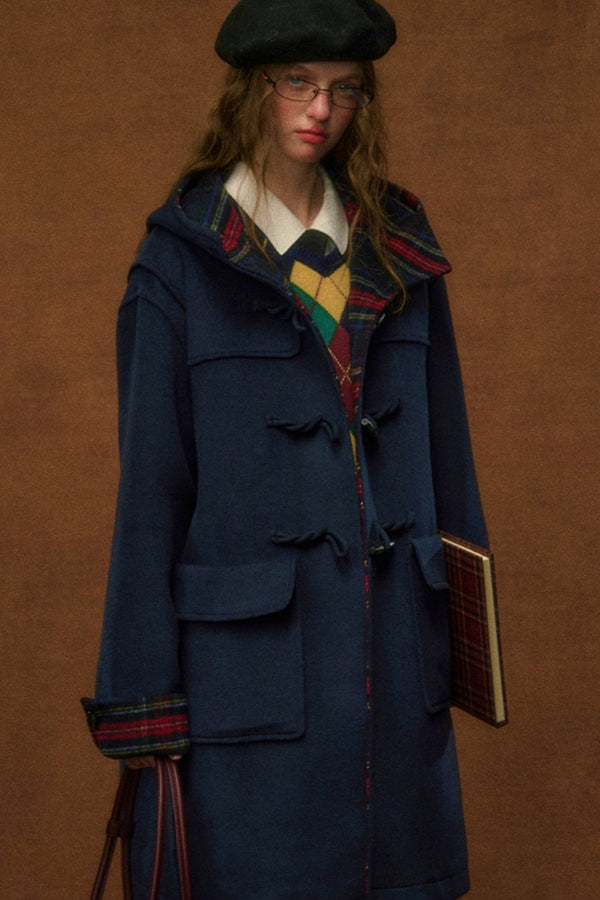 Winter Gray Horn Button Tweed Coat