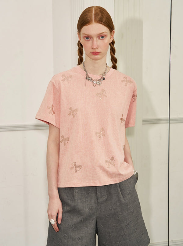 Versatile Bow Hot Diamond T-Shirt