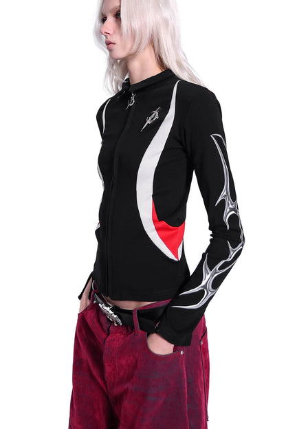 Electric Moon Racing Zipper Elastic Jacket