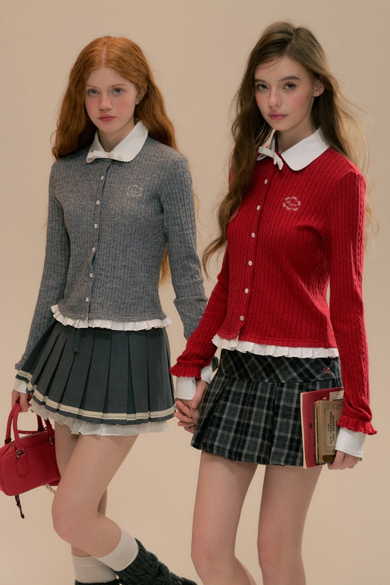 College Collar Long Sleeve Knit Top