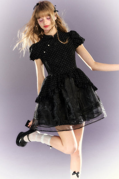 Black Glitter Scorching Night Dress