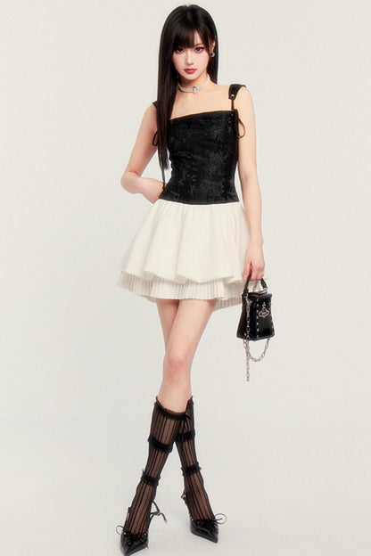 Court Style Slim Waist Puffy Dress