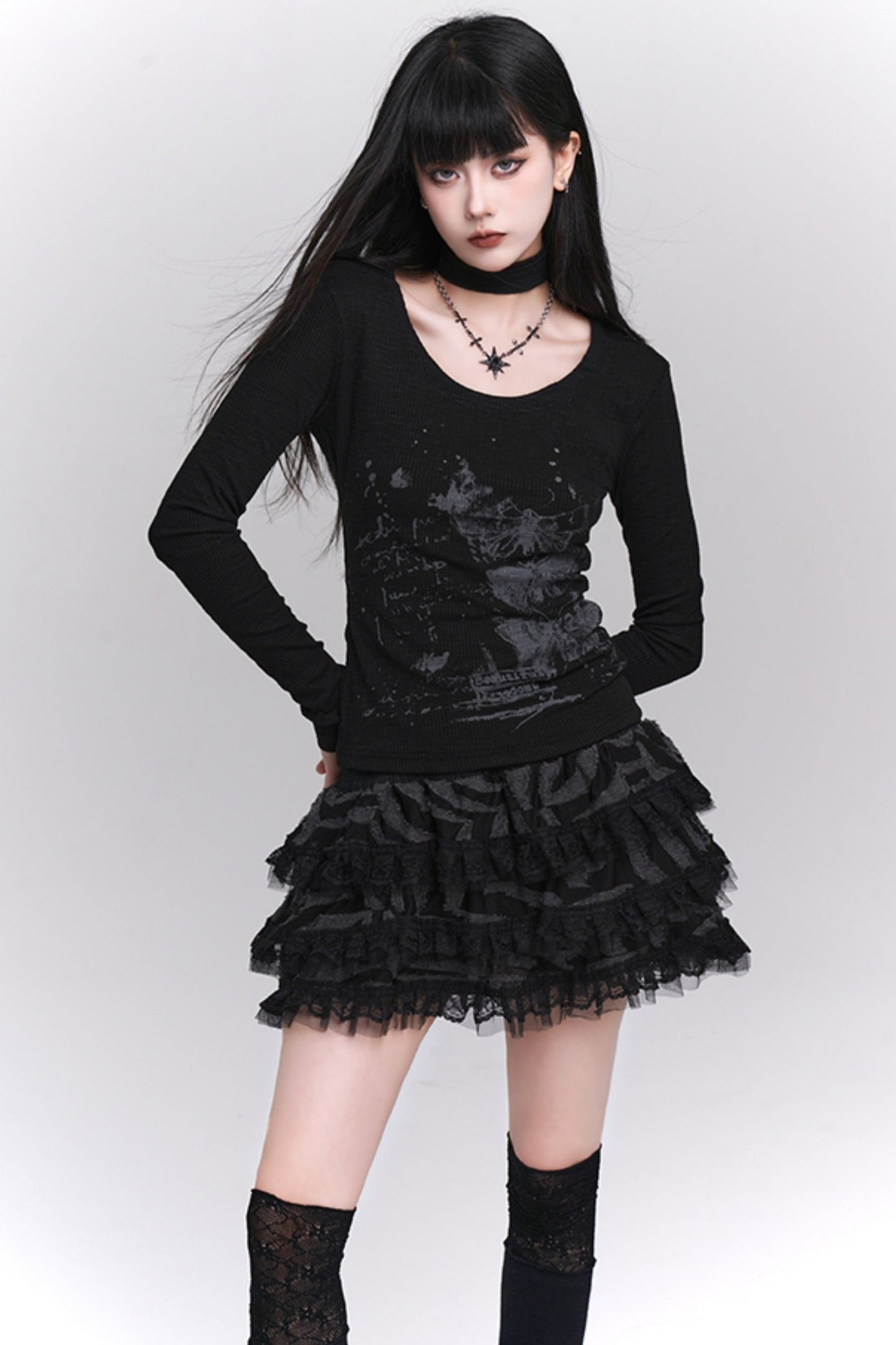 Ghost Girl A-Line Puffy Skirt