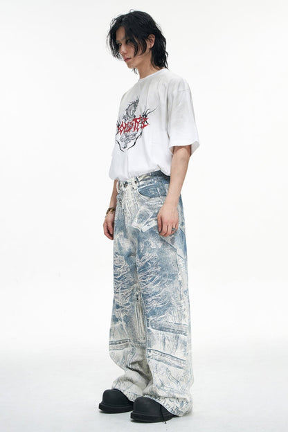 Printed Jeans Key Chain Digital Conley Trousers