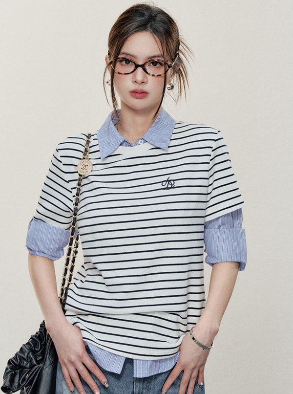 Round Neck Striped Top