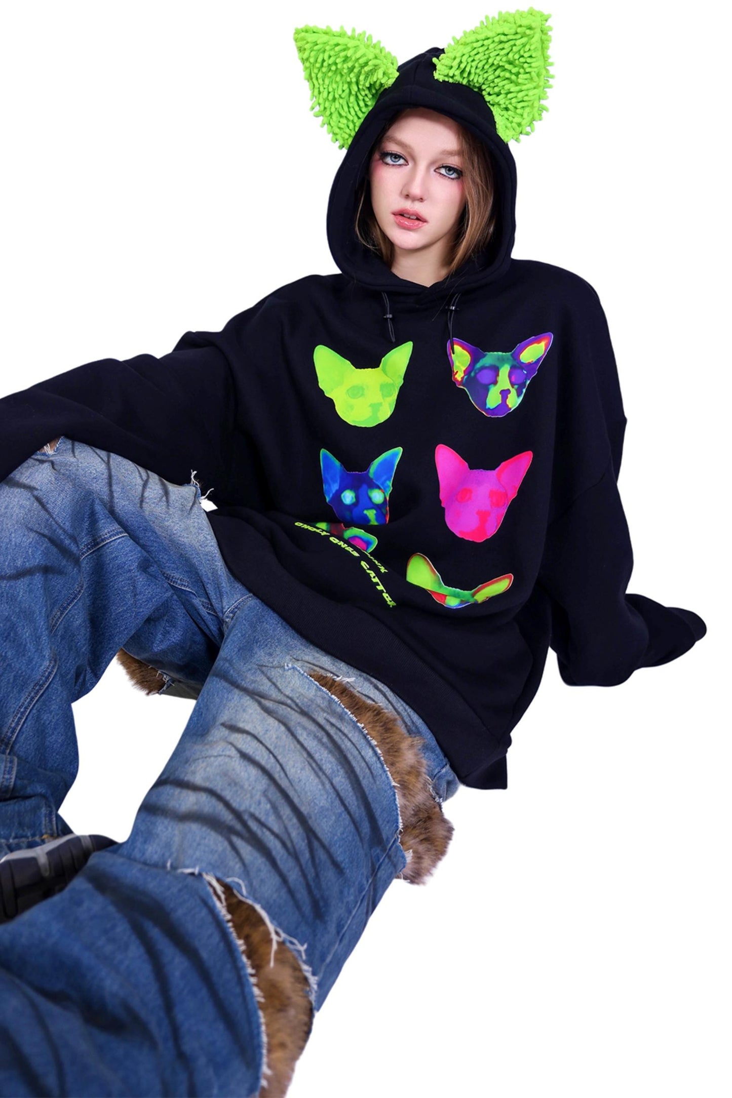 Cat Ear Y3K Hooded Sweatshirt