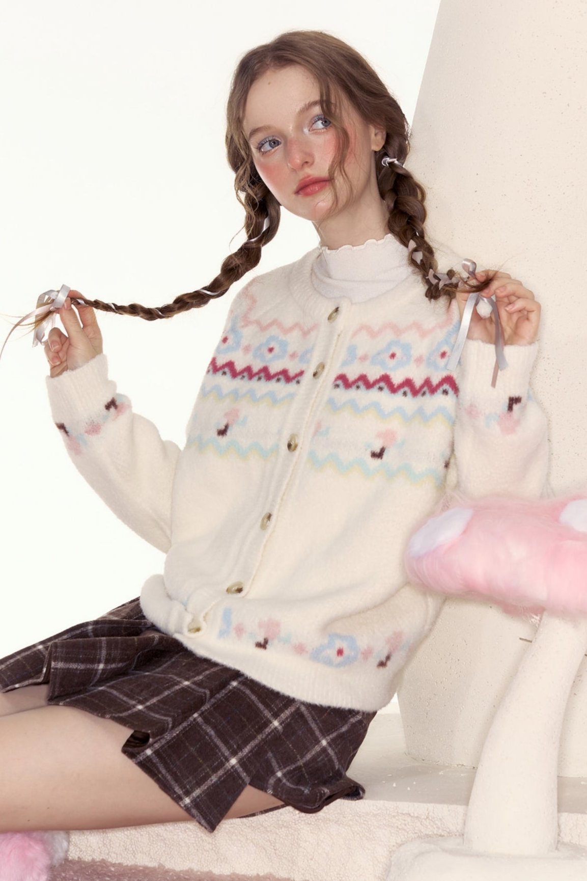 AYF|"North Island Encounter" Herbst und Winter Französisch Retro Sweet Lazy Loose Knit Cardigan Pullover Frau