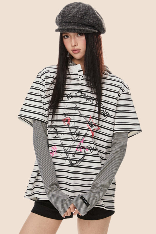 Stripe Loose T Shirt