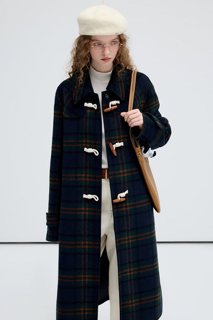 Textured Wool Check Coat