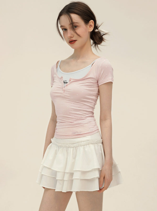 Vintage Polka Dot Slim Camisole Top Set