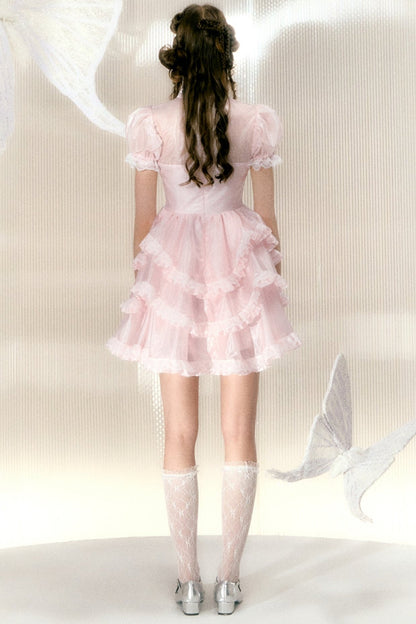 Light Pink Rhinestone Bow Princess Dress